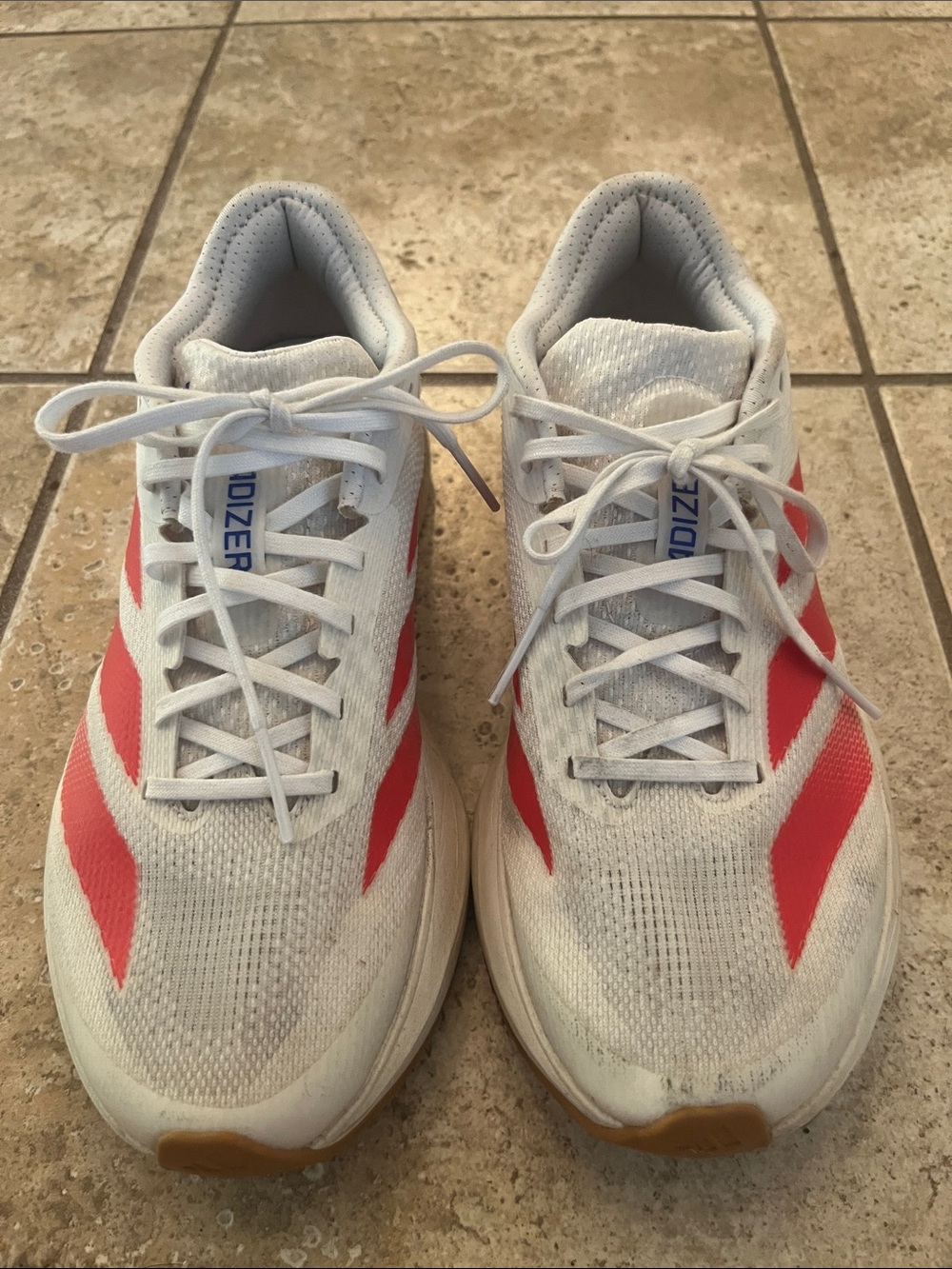 Women  White and addidas Red Running Shoes